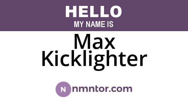 Max Kicklighter
