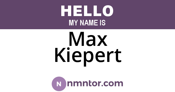 Max Kiepert