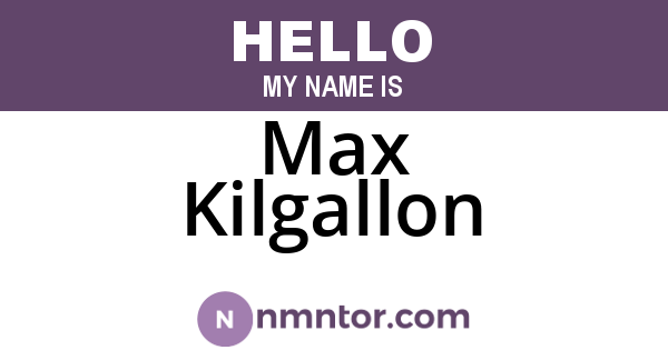 Max Kilgallon