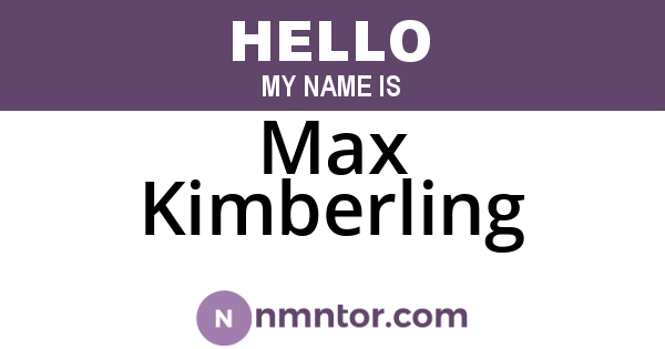 Max Kimberling