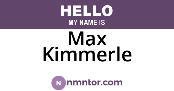 Max Kimmerle