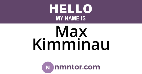Max Kimminau