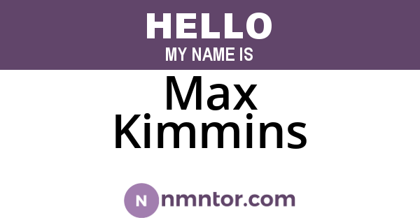Max Kimmins