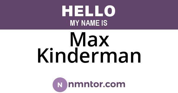 Max Kinderman