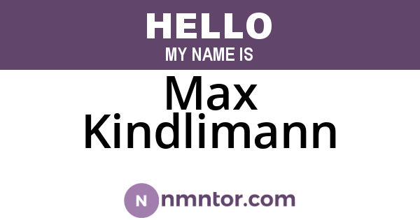 Max Kindlimann