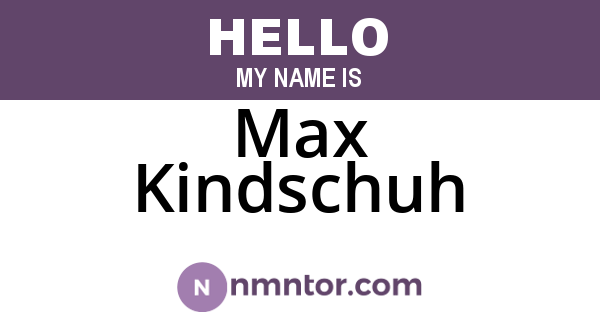 Max Kindschuh