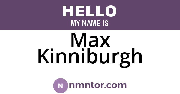 Max Kinniburgh