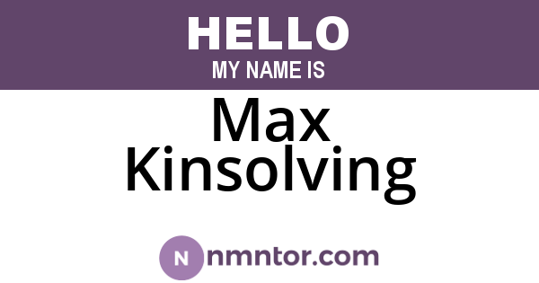 Max Kinsolving