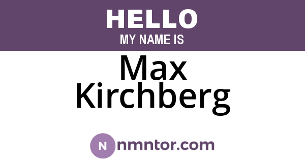 Max Kirchberg