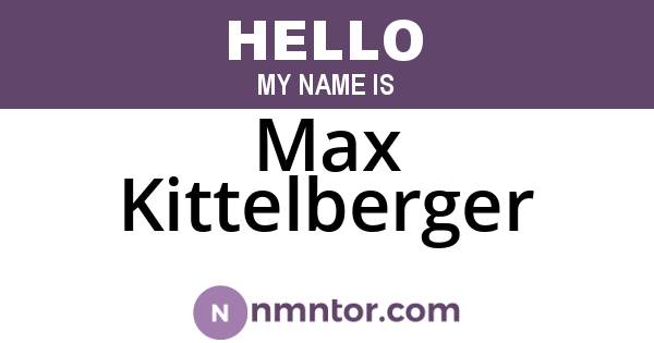 Max Kittelberger