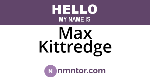Max Kittredge