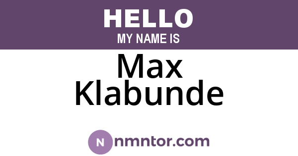 Max Klabunde