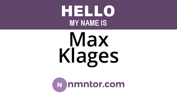 Max Klages