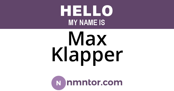 Max Klapper