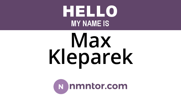 Max Kleparek