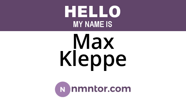 Max Kleppe