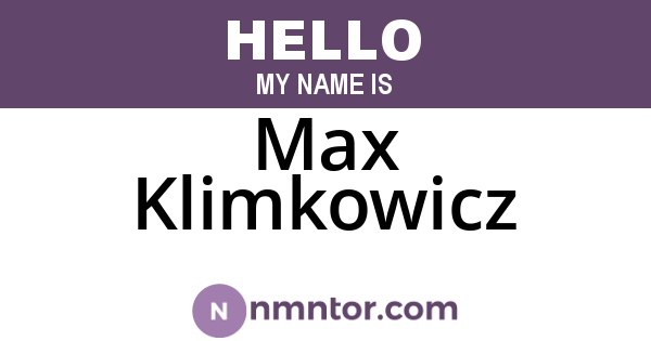 Max Klimkowicz