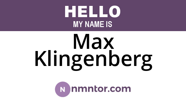 Max Klingenberg