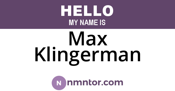 Max Klingerman