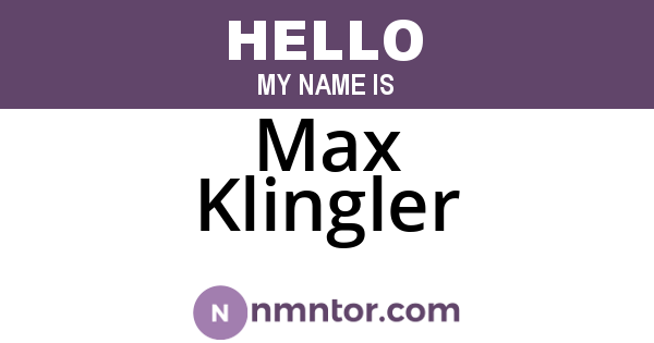 Max Klingler
