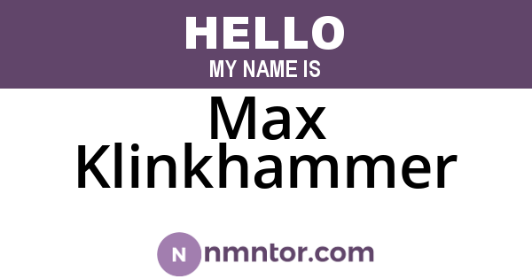 Max Klinkhammer