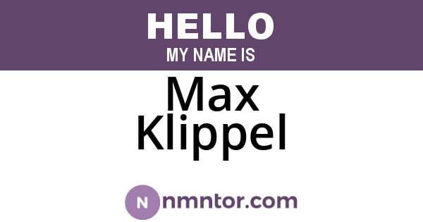 Max Klippel