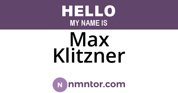 Max Klitzner