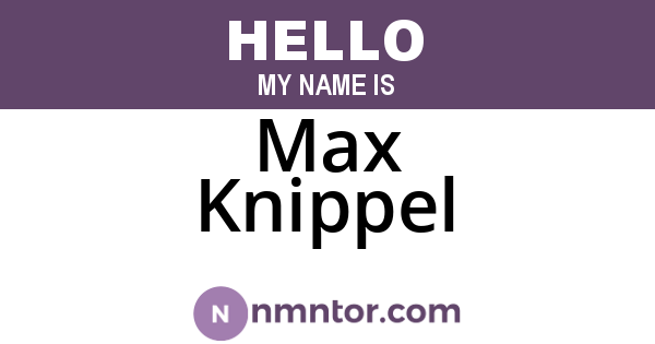 Max Knippel
