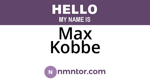 Max Kobbe