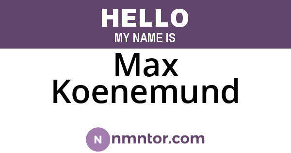 Max Koenemund