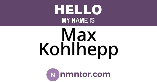 Max Kohlhepp