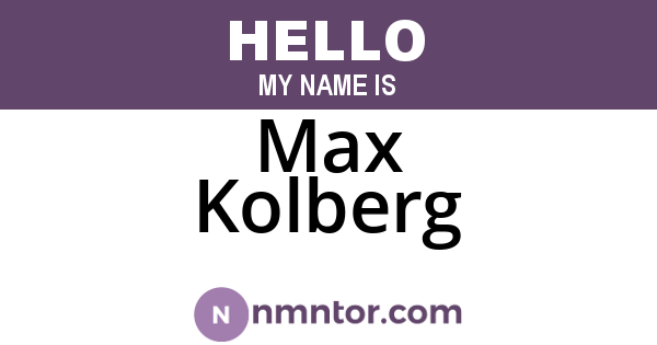 Max Kolberg