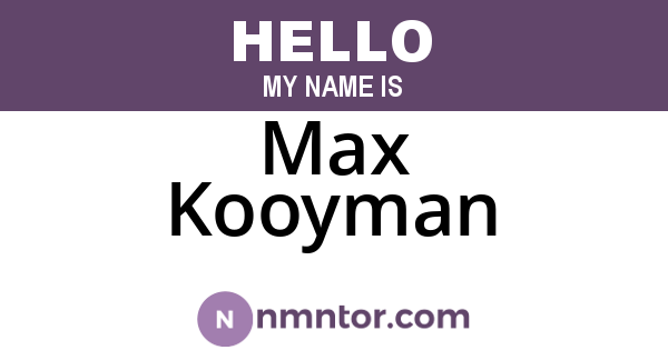 Max Kooyman
