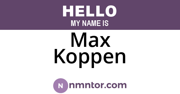 Max Koppen