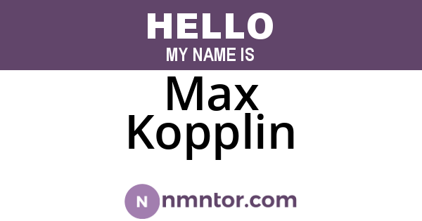 Max Kopplin