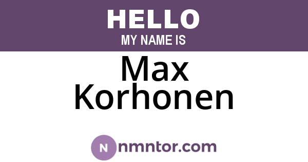 Max Korhonen