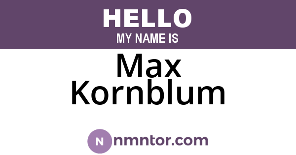 Max Kornblum
