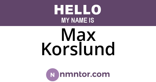 Max Korslund