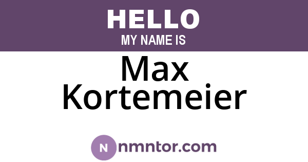 Max Kortemeier