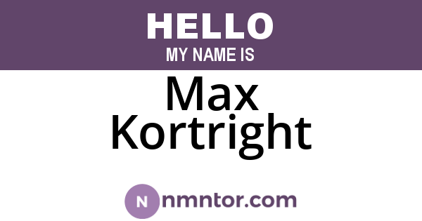 Max Kortright