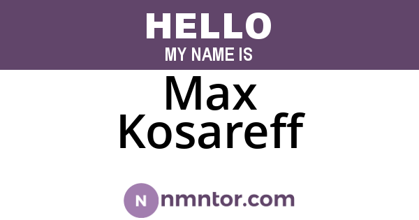 Max Kosareff