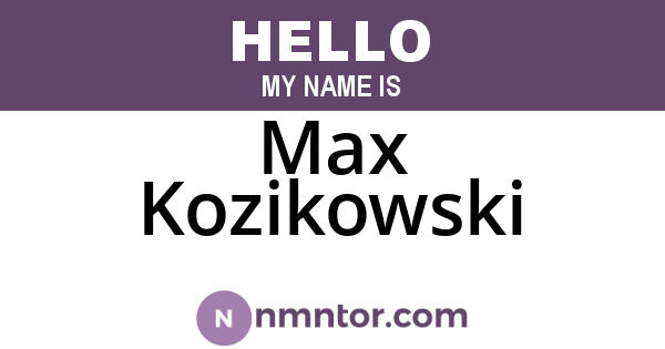 Max Kozikowski