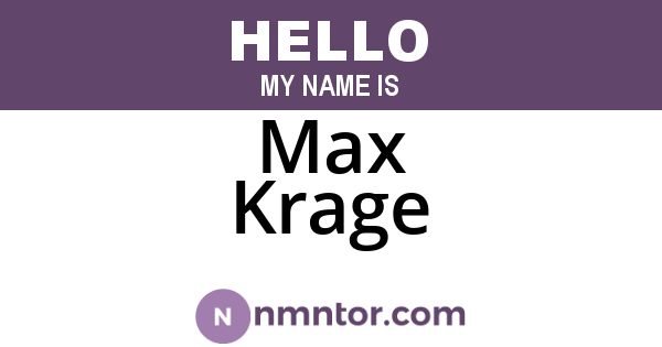 Max Krage