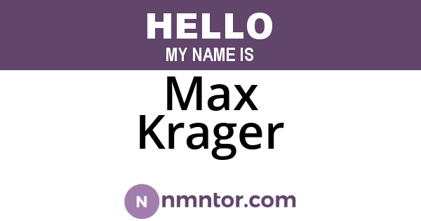 Max Krager