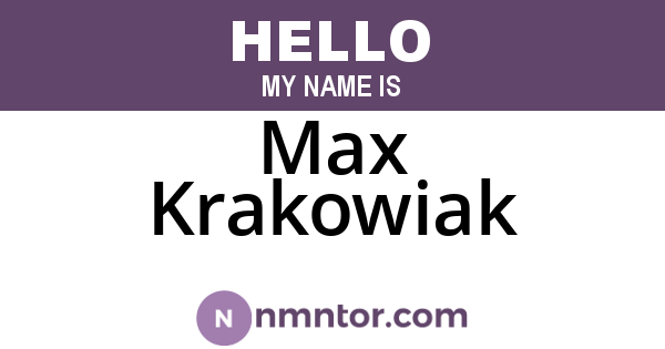 Max Krakowiak