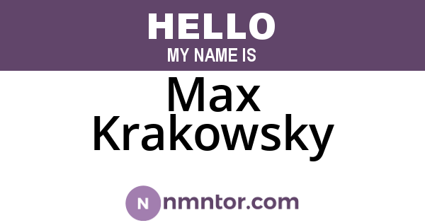 Max Krakowsky