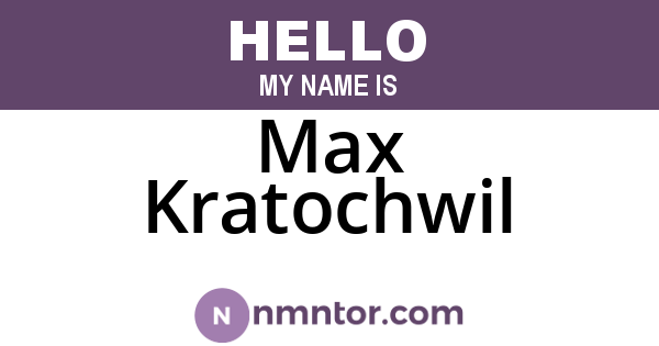 Max Kratochwil