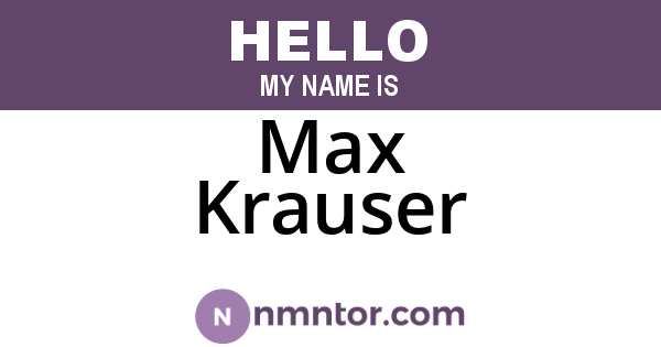 Max Krauser