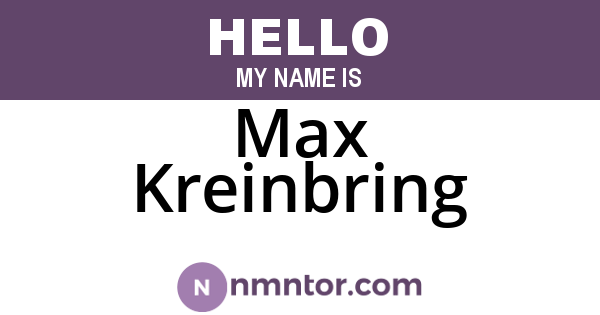 Max Kreinbring