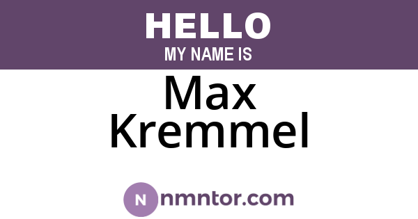 Max Kremmel